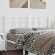 vidaXL Huvudgavel metall vit 135 cm