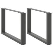 vidaXL Soffbordsben U-formade 2 st antracit 60x(42-43) cm stål