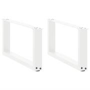 vidaXL Soffbordsben U-formade 2 st vita 60x(30-31) cm stål