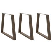 vidaXL Matbordsben V-formade 3 st naturstål 70x(72-73,3) cm stål