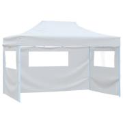vidaXL Hopfällbart partytält med 3 väggar 291x413x315 cm vit