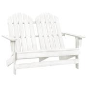 vidaXL Adirondackstol 2-sits massivt granträ vit