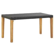vidaXL Trädgårdsbänk 120 cm svart konstrotting och massivt akaciaträ
