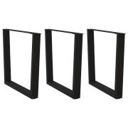 vidaXL Matbordsben V-formade 3 st svart 90x(72-73,3) cm stål