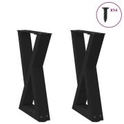 vidaXL Soffbordsben 2 st svarta 28x(42-43,3) cm stål