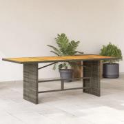 vidaXL Trädgårdsbord med akaciaträ grå 190x80x74 cm konstrotting