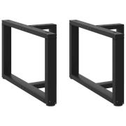 vidaXL Soffbordsben T-formade 2 st svarta 70x25x(42-43) cm stål