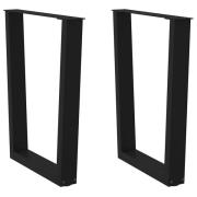vidaXL Matbordsben V-formade 2 st svart 70x(72-73,3) cm stål