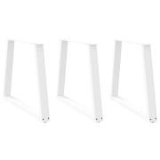 vidaXL Matbordsben V-formade 3 st vita 80x(72-73,3) cm stål