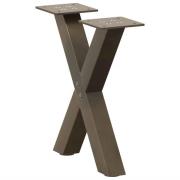 vidaXL Soffbordsben X-formade 2 st naturstål 40x(30-31) cm stål