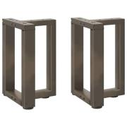 vidaXL Soffbordsben T-formade 2 st naturstål 38x25x(42-43) cm stål
