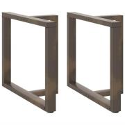 vidaXL Matbordsben T-formade 2 st svarta 100x35x(72-73) cm stål