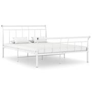 vidaXL Sängram vit metall 140x200 cm