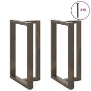 vidaXL Barbordsben T-formad 2 st naturstål 60x35x(90-91) cm stål