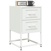 vidaXL Sängbord 2 st vit 36x39x60,5 cm stål