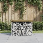 vidaXL Trädgårdsbänk gabion-design 63x44x42 cm tryckimpregnerad furu