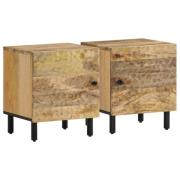 vidaXL Nattduksbord 2 st 40x33x46 cm massivt mangoträ