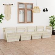 vidaXL Pallsoffa 4-sits impregnerat granträ