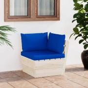 vidaXL Hörnsektion med dynor till pallsoffa impregnerat granträ