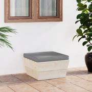 vidaXL Ottoman med dyna till pallsoffa impregnerat granträ