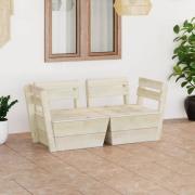 vidaXL Pallsoffa 2-sits impregnerat granträ