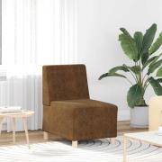 vidaXL Soffstol utan armstöd brun 55 cm fuskmocka