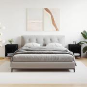 vidaXL Sängbord 2 st svart 40x35x50 cm konstruerat trä