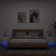 vidaXL Väggmonterade sängbord med LED-lampor 2 st vit