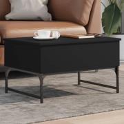 vidaXL Soffbord svart 70x50x40 cm konstruerat trä och metall