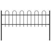 vidaXL Trädgårdsstaket med böjd topp stål 1,8 m svart