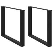 vidaXL Matbordsben U-formade 2 st svarta 100x(72-73) cm stål
