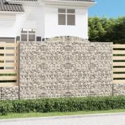 vidaXL Gabioner bågformade 3 st 300x30x200/220 cm galvaniserat järn