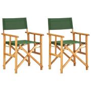 vidaXL Regissörsstol 2 st massivt akaciaträ grön