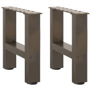 vidaXL Soffbordsben naturstål 2 st 30x(30-31) cm stål