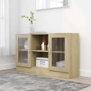 vidaXL Vitrinskåp sonoma-ek 120x30,5x70 cm konstruerat trä