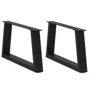 vidaXL Soffbordsben V-formade 2 st svarta 60x(30-31,3) cm stål
