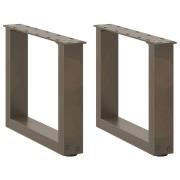 vidaXL Soffbordsben U-formade 2 st naturstål 30x(30-31) cm stål