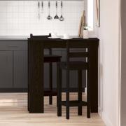vidaXL Barbord med Hylla - Svart Ek, 102x50x103.5 cm, Tillverkat av In...