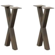 vidaXL Soffbordsben X-formade 2 st naturstål 28x(42-43) cm stål