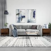 vidaXL Sidobord 2 st brun ek 50x46x50 cm konstruerat trä