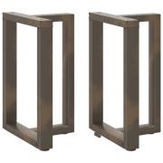 vidaXL Matbordsben T-formad 2 st naturstål 50x35x(72-73) cm stål