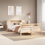 vidaXL Säng med bokhylla utan madrass 160x200cm massiv furu