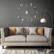 vidaXL Väggklocka 3D modern design 100 cm XXL silver