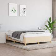 vidaXL Sängram utan madrass gräddvit 140x200 cm tyg