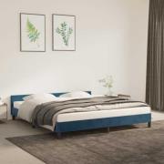 vidaXL Sängram utan madrass mörkblå 160x200 cm sammet