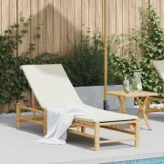 vidaXL Solsäng med dynor 55x199x30 cm bambu