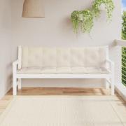 vidaXL Bänkdynor för trädgården 2st gräddvit 180x50x7cm oxfordtyg