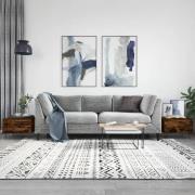 vidaXL Soffbord 2 st rökfärgad ek 50x46x35 cm konstruerat trä
