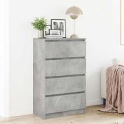 vidaXL Byrå betonggrå 60x35x98,5 cm konstruerat trä