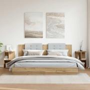 vidaXL Sängbord 2 st ek 35x35x55 cm konstruerat trä